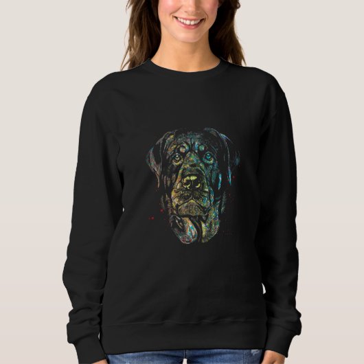 Sweatshirt Womens Colorful Rottweiler  Rottie Dog Owner (Devant)
