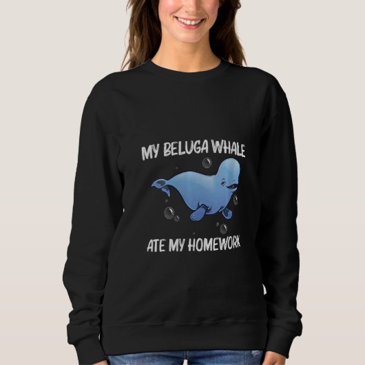 Sweatshirt Womens Cool Beluga Whale For Kids Boys Orca Whales (Devant)