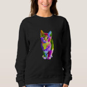 Sweatshirt Womens Cute cat (Devant)