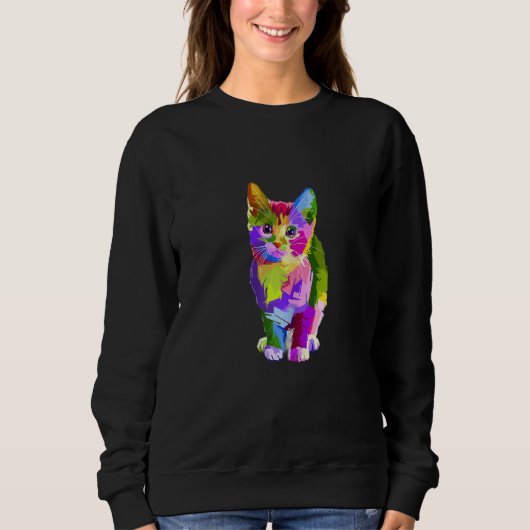 Sweatshirt Womens Cute cat (Devant)