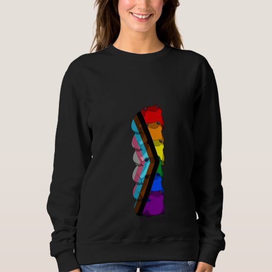 Sweatshirt Womens Cute Frog   LGBT Month Support LGBTQ Modern (Devant)