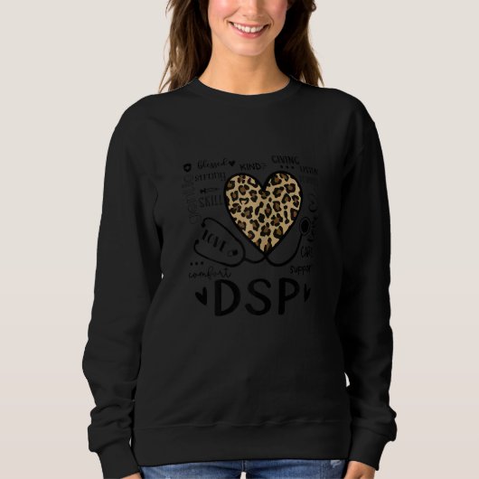 Sweatshirt Womens DSP  Leopard Heart Nurse  Nursing (Devant)