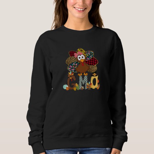 Sweatshirt Womens Fall Turkey Gma Thanksgiving Doodle Grandm (Devant)