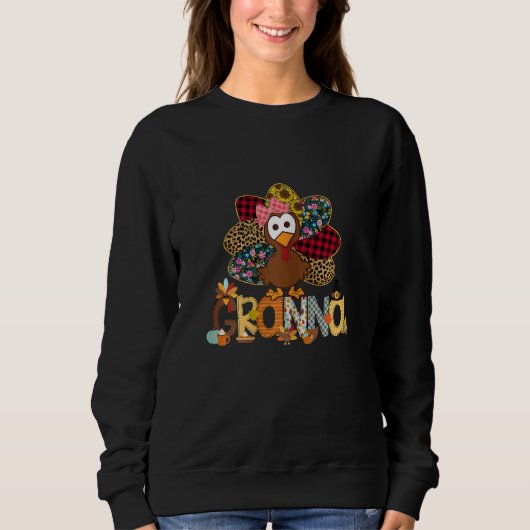 Sweatshirt Womens Fall Turkey Granna    Thanksgiving Doodle G (Devant)