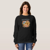 Sweatshirt Womens Grandma Colorful Pumpkins Fall Autumn Flowe (Devant entier)