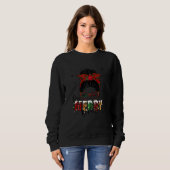 Sweatshirt Womens Omi Messy Bun Buffalo Plaid Christmas One M (Devant entier)