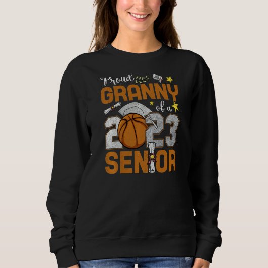 Sweatshirt Womens Proud Granny Of A 2023 Senior Basketball Gr (Devant)