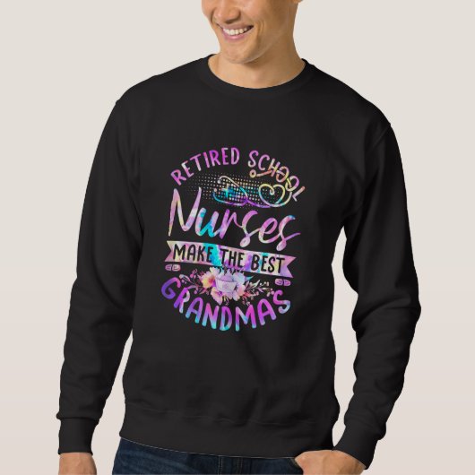 Sweatshirt Womens Retired School Nurses Grandma Nursing Grand (Devant)