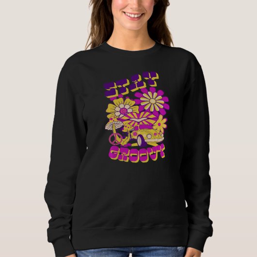 Sweatshirt Womens Stay Groovy Cool the 70s and 80s Retro Groo (Devant)