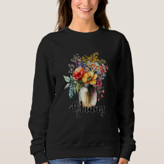 Sweatshirt Womens Vase of Wildflowers Ganny