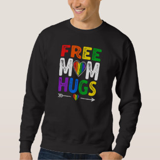 Sweatshirt Womens Vintage Distressed Free Mom Hugs LGBT Pride