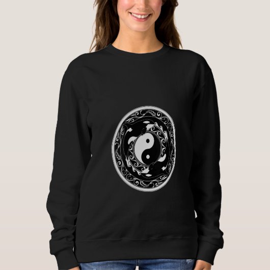 Sweatshirt Womens Yin Yang Orcas V Neck (Devant)