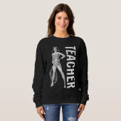 Sweatshirt Wonder Woman Enseignant Pose Noir & Blanc (Devant entier)
