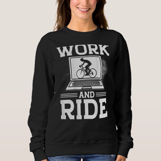 Sweatshirt Work And Ride Backprint Cycling (Devant)