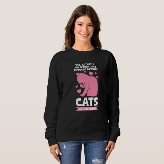 Sweatshirt world does revolve around cats Cat   (Devant entier)