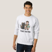 Sweatshirt World Map Adventure Black Cat Boy Graphic Art (Devant entier)