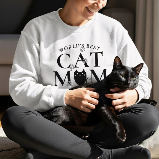 Sweatshirt Worlds Best Cat Maman Empreintes de pattes Sweatsh