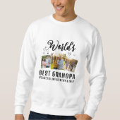 Sweatshirt World's Best Grandpa Custom 3 Photo Collage (Devant)