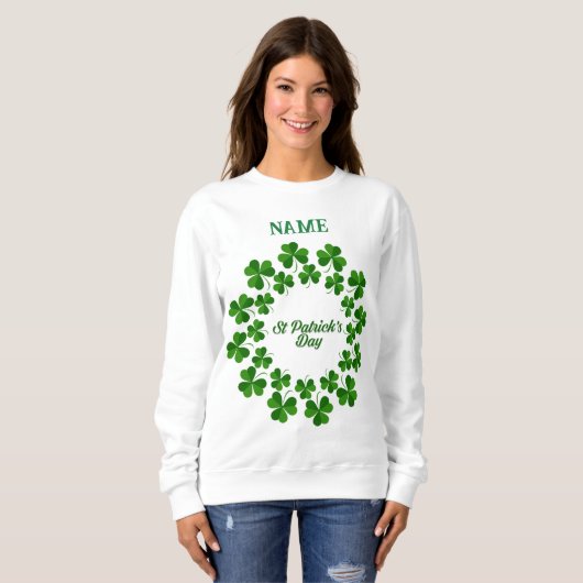 Sweatshirt Wreath de la Saint Patrick Thunder_Cove (Devant entier)