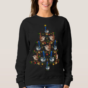 Sweatshirt Wrens Bird Xmas Tree Cadeau Santa Hat Wren Noël