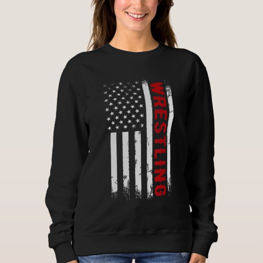 Sweatshirt Wrestling American USA Flag  Wrestle Men Boy Wrest (Devant)