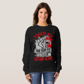 Sweatshirt Wrestling Funny First Lesson in Wrestling (Devant entier)