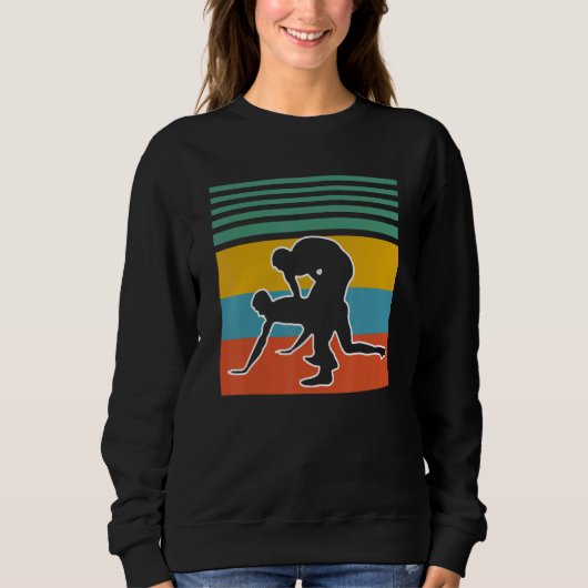 Sweatshirt Wrestling Retro Sunset Wrestler 1 (Devant)