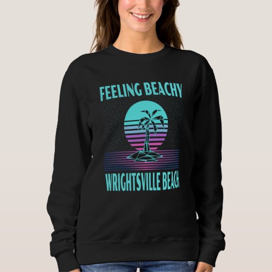 Sweatshirt Wrightsville Beach Vacation Cool Palm Tree (Devant)