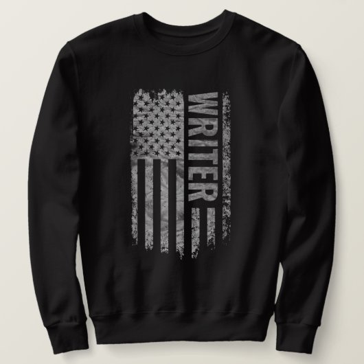 Sweatshirt Writer USA Flag Distressed design (Design devant)