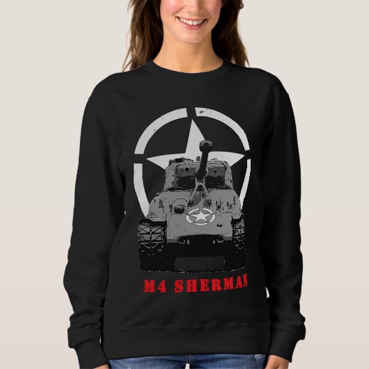 Sweatshirt WW2 American Battle Tank M4 Sherman (Devant)