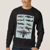 Sweatshirt WW2 Planes Warbirds P51 Mustang Spitfire Messersch (Devant)