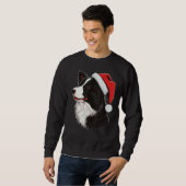 Sweatshirt Xmas Border Collie Santa on Christmas Border Colli (Devant entier)