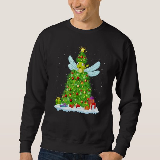 Sweatshirt Xmas Decorations Lights Santa Dragonfly Christmas  (Devant)