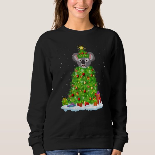Sweatshirt Xmas Decorations Lights Santa Koala Christmas Tree (Devant)