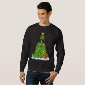 Sweatshirt Xmas Decorations Lights Santa Pointer Dog Christma (Devant entier)