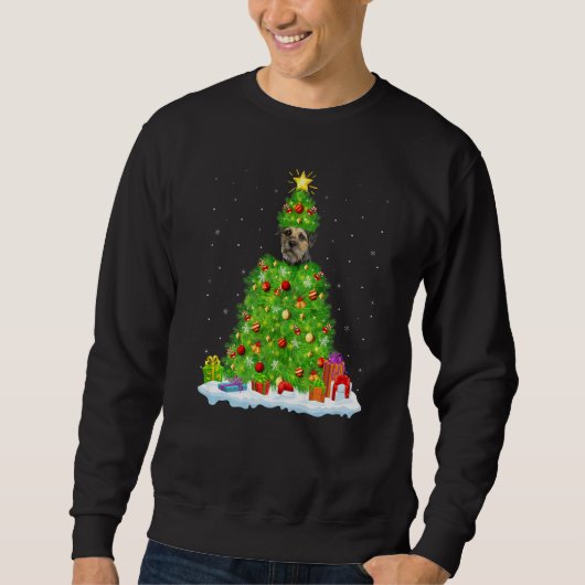 Sweatshirt Xmas Decorations Santa Border Terrier Dog Christma (Devant)