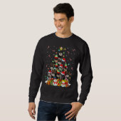 Sweatshirt Xmas Éclairage Père Noël miniature Schnauzer Chien (Devant entier)