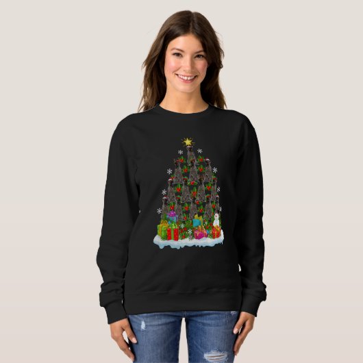 Sweatshirt Xmas Holiday German Wirehaired Pointer Dog Christm (Devant entier)