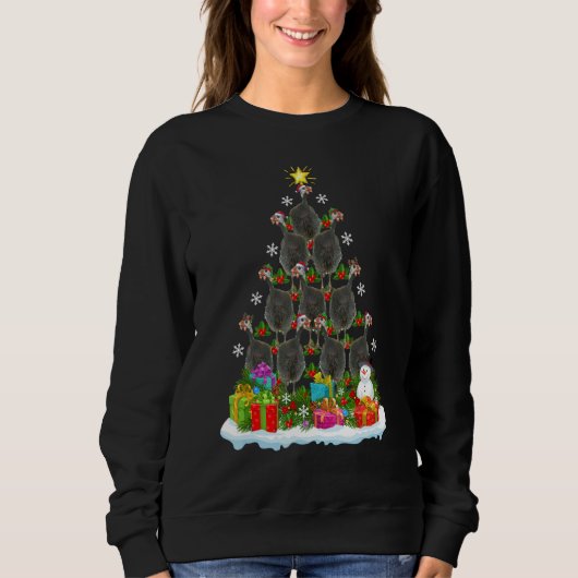 Sweatshirt Xmas Holiday   Guinea Fowl Bird Christmas Tree (Devant)