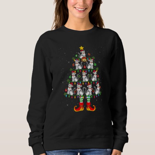 Sweatshirt Xmas Holiday Lighting Scottish Fold Cat Christmas  (Devant)