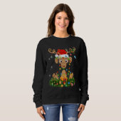 Sweatshirt Xmas Holiday Reindeer Hat Santa Chimpanzee Christm (Devant entier)