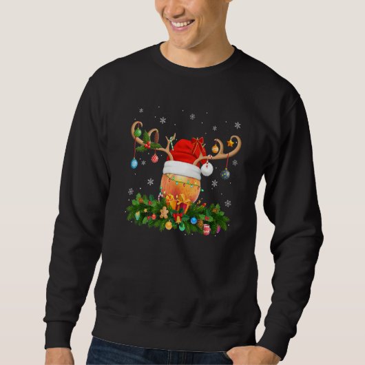 Sweatshirt Xmas Holiday Reindeer Hat Santa Peach Fruit Christ (Devant)