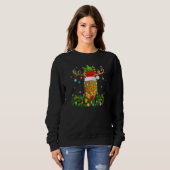 Sweatshirt Xmas Holiday Reindeer Hat Santa Pineapple Fruit Ch (Devant entier)