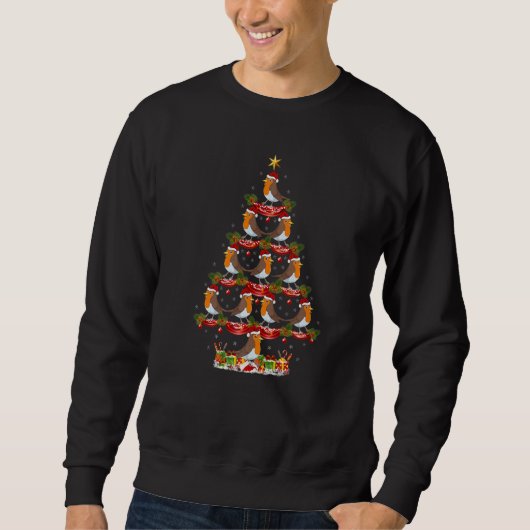 Sweatshirt Xmas Holiday Santa American Robin Bird Christmas T (Devant)