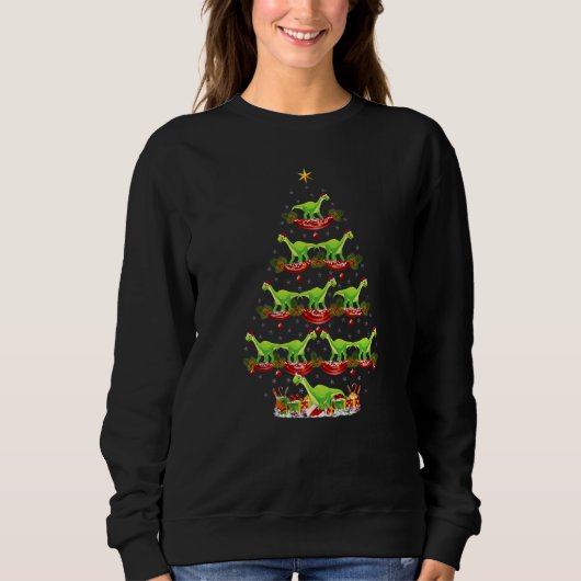 Sweatshirt Xmas Holiday  Santa Diplodocus Dinosaur Christmas  (Devant)