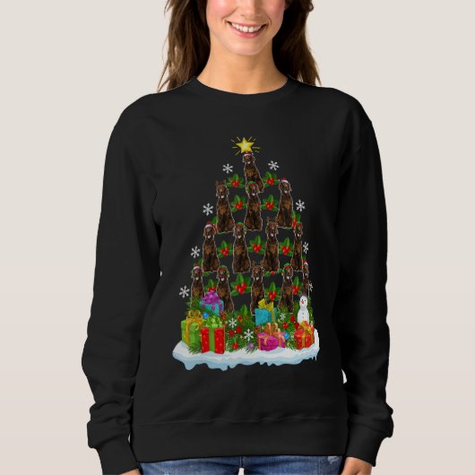 Sweatshirt Xmas Holiday   Santa Irish Setter Dog Christmas Tr (Devant)