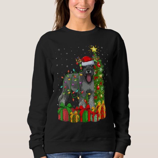 Sweatshirt Xmas Holiday Santa Miniature Schnauzer Dog Christm (Devant)