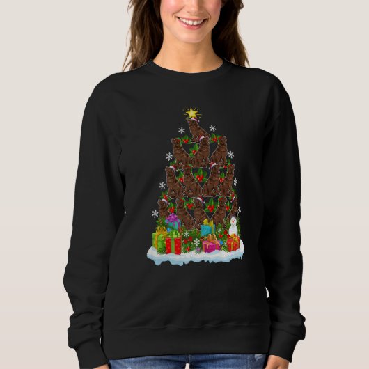 Sweatshirt Xmas Holiday  Santa Newfoundland Dog Christmas Tre (Devant)
