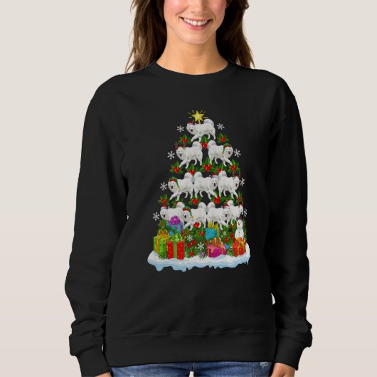Sweatshirt Xmas Holiday  Santa Samoyed Dog Christmas Tree (Devant)