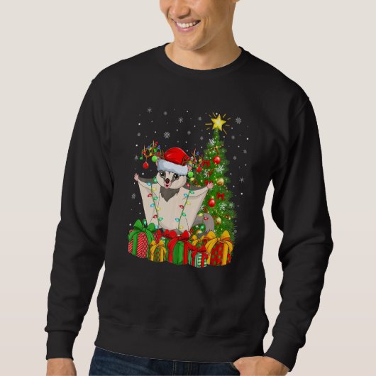 Sweatshirt Xmas Holiday Santa Sugar Glider Christmas Tree   (Devant)